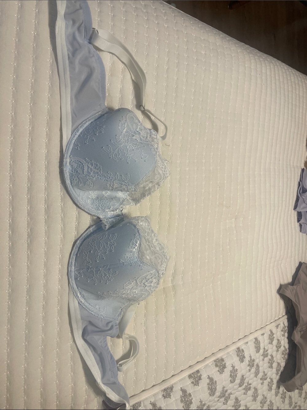 Adore Me Pale Blue Lace Demi Bra